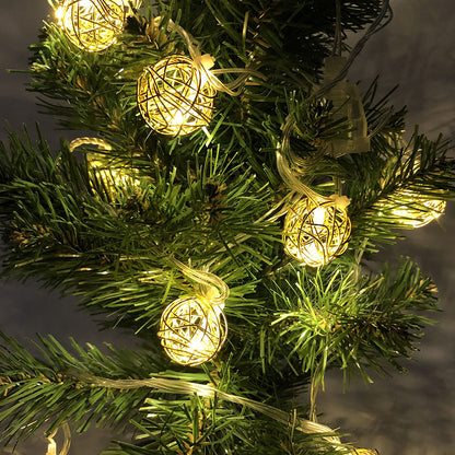 Гирлянда светодиодная шарики 20 шт с проволоки, теплый белый, провод прозрачный, 2 м