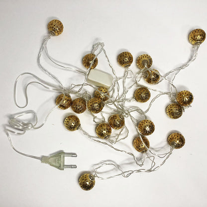 Гирлянда светодиодная металлические шарики, разноцветная, провод прозрачный, 3м