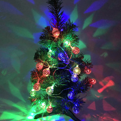 Гирлянда светодиодная металлические шарики, разноцветная, провод прозрачный, 3м