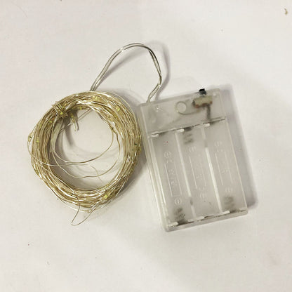 Гирлянда светодиодная роса на батарейках зеленая, провод прозрачный, 5м