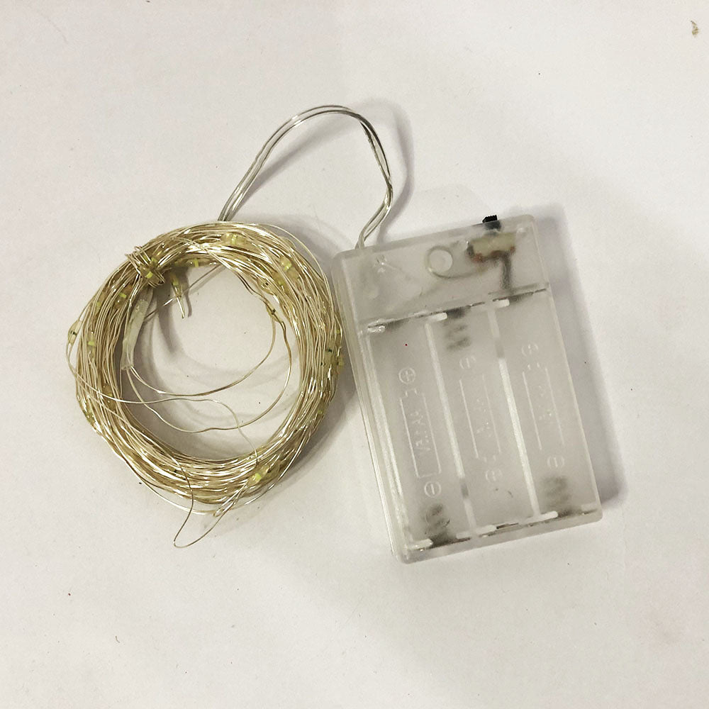 Гирлянда светодиодная роса на батарейках синяя, провод прозрачный, 5м