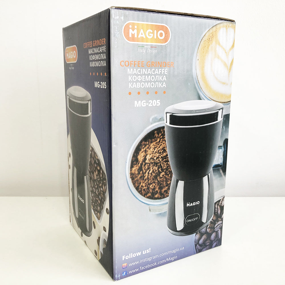 Кофемолка MAGIO MG-205 200 Вт, Кофемолка бытовая электрическая, Портативная кофемолка, Измельчитель кофе
