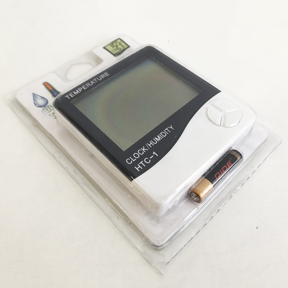 Термогігрометр Generic HTC-1 годинник будильник метеостанція, Термометр гігрометр в будь-якому місці