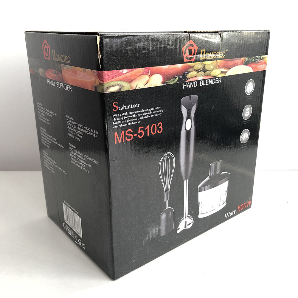 Блендер DOMOTEC MS-5103 3в1 погружной, 500 Вт, ручной погружной блендер, электрический блендер