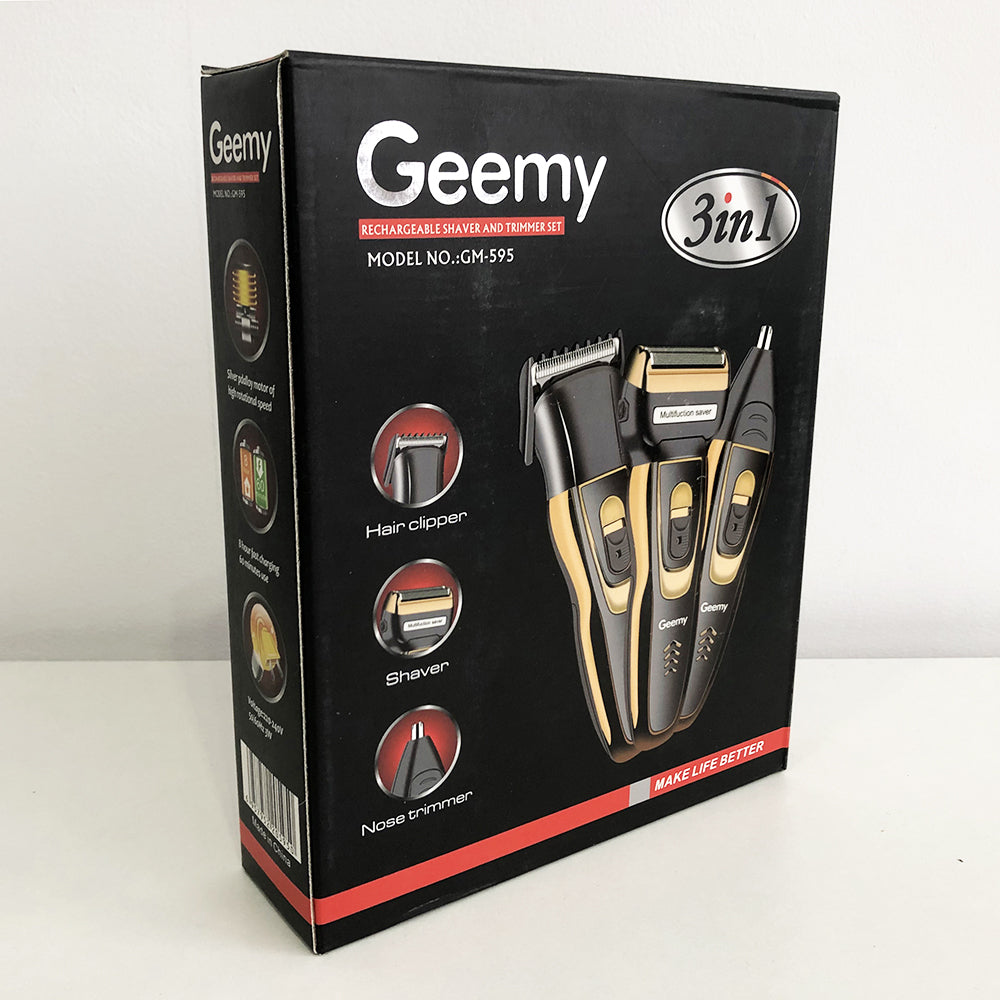 Электробритва сеточная и триммер для бороды GEMEI/Geemy GM-595 с аккумулятором. Цвет: золотой