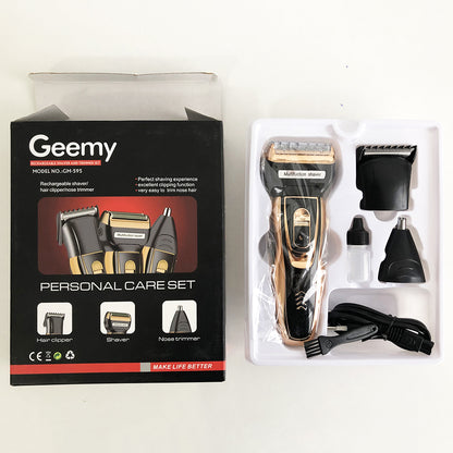 Электробритва сеточная и триммер для бороды GEMEI/Geemy GM-595 с аккумулятором. Цвет: золотой