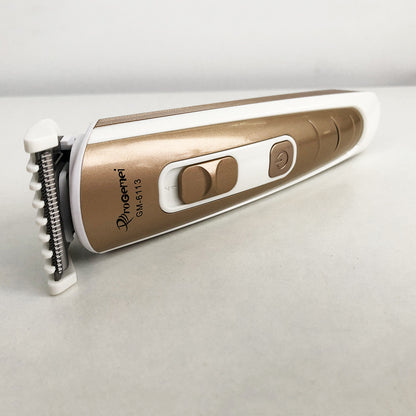 Машинка для стрижки волос Gemei GM-6113 аккумуляторная, машинка мужская для бритья. Цвет: золотой