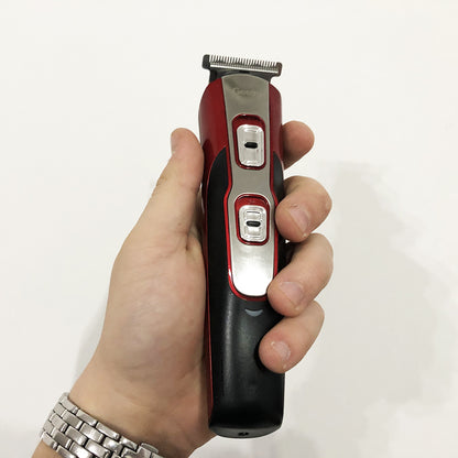 Машинка для стрижки 10в1 GEMEI GM-592, окантовочная машинка, подстригательная машинка. Цвет: красный