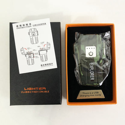 Зажигалка импульсная JL317 Explorer, Ветрозащитная зажигалка, Зажигалка юсб с гравировкой