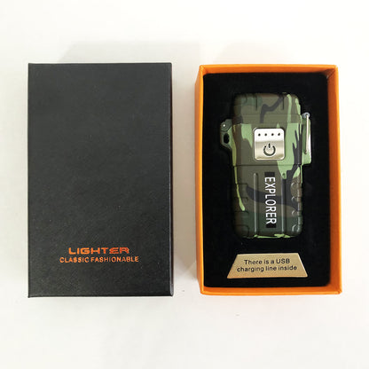 Зажигалка импульсная JL317 Explorer, Ветрозащитная зажигалка, Зажигалка юсб с гравировкой