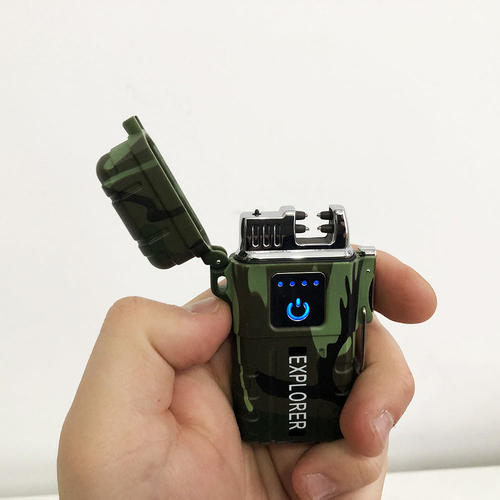 Зажигалка импульсная JL317 Explorer, Ветрозащитная зажигалка, Зажигалка юсб с гравировкой