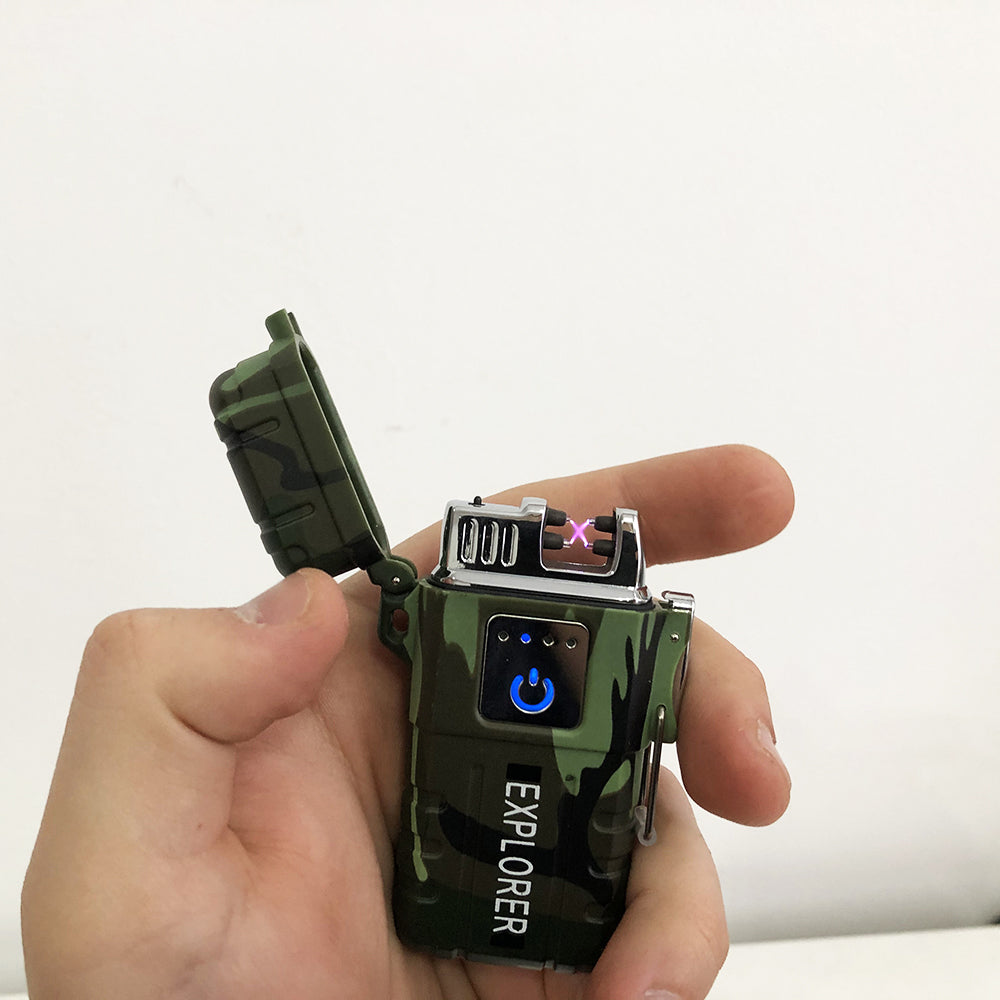 Зажигалка импульсная JL317 Explorer, Ветрозащитная зажигалка, Зажигалка юсб с гравировкой