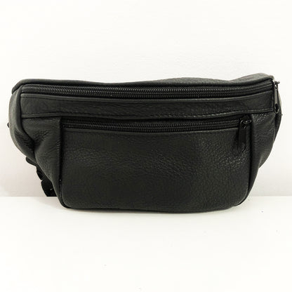 Кожаная качественная бананка мужская - женская сумка, черная сумка из кожи