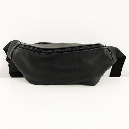 Кожаная бананка, мужская женская сумка из натуральной кожи, черная барсетка