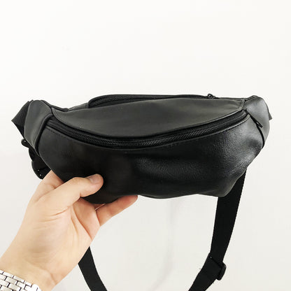 Кожаная бананка, мужская женская сумка из натуральной кожи, черная барсетка