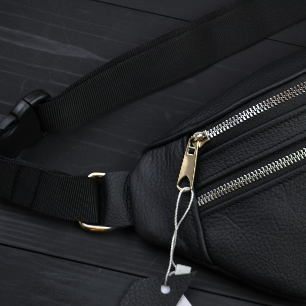 Качественная бананка из натуральной кожи, сумка мужская - женская кожаная барсетка.