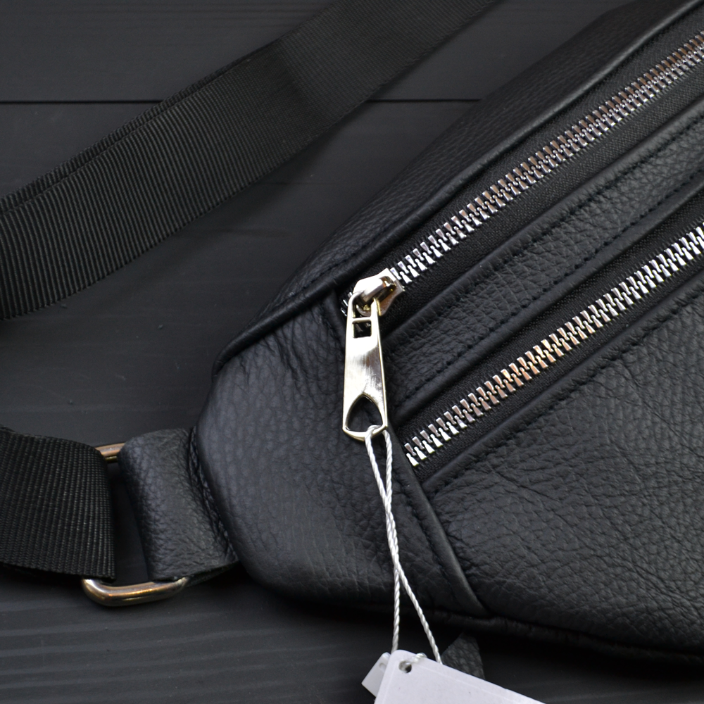 Качественная бананка из натуральной кожи, сумка мужская - женская кожаная барсетка.