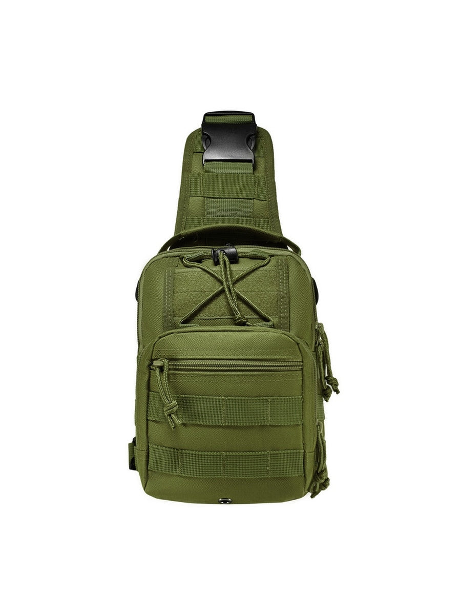 Качественная тактическая сумка, укрепленная мужская сумка рюкзак тактическая слинг. Цвет: хаки