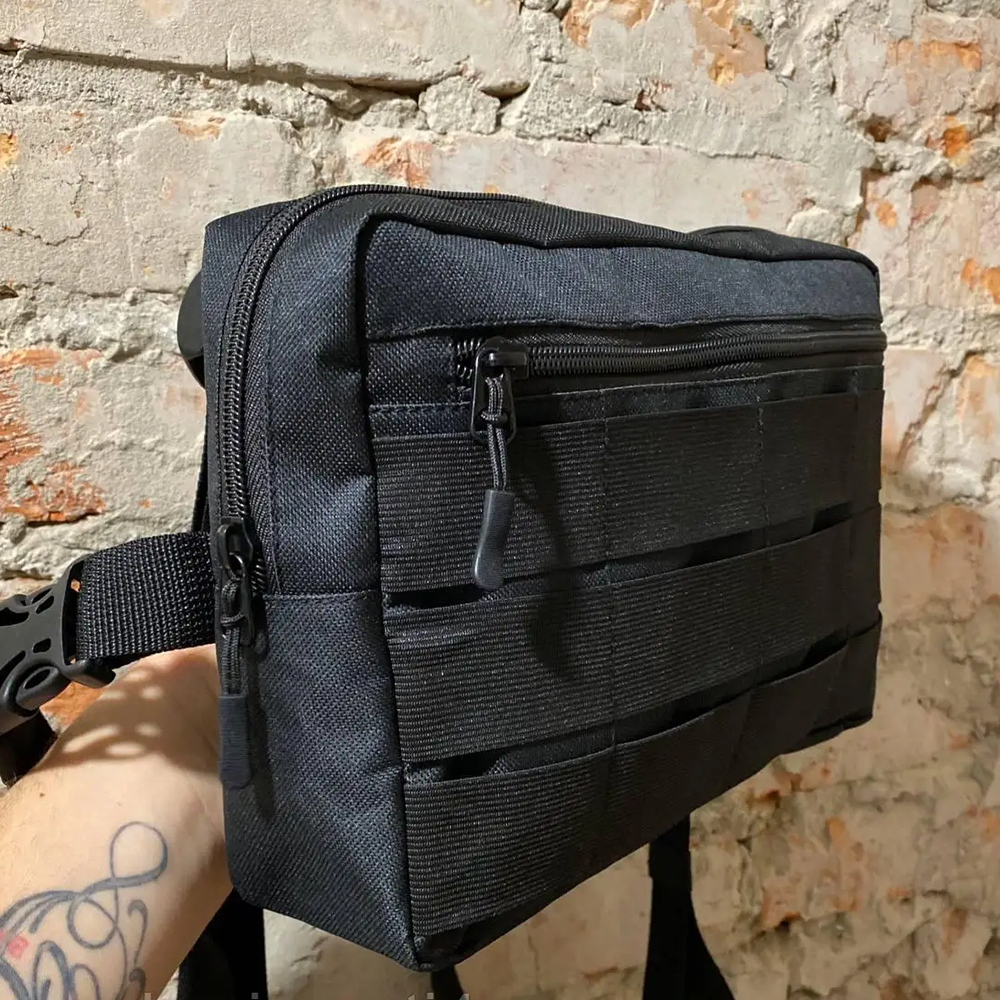 Тактична сумка нагрудна з Cordura 1000D, чоловіче розвантаження чорна