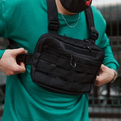 Тактична сумка нагрудна з Cordura 1000D, чоловіче розвантаження чорна