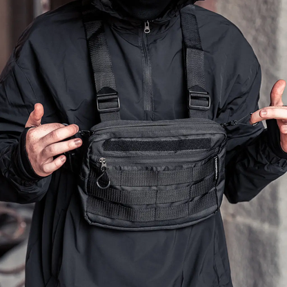 Тактична сумка нагрудна з Cordura 1000D, чоловіче розвантаження чорна