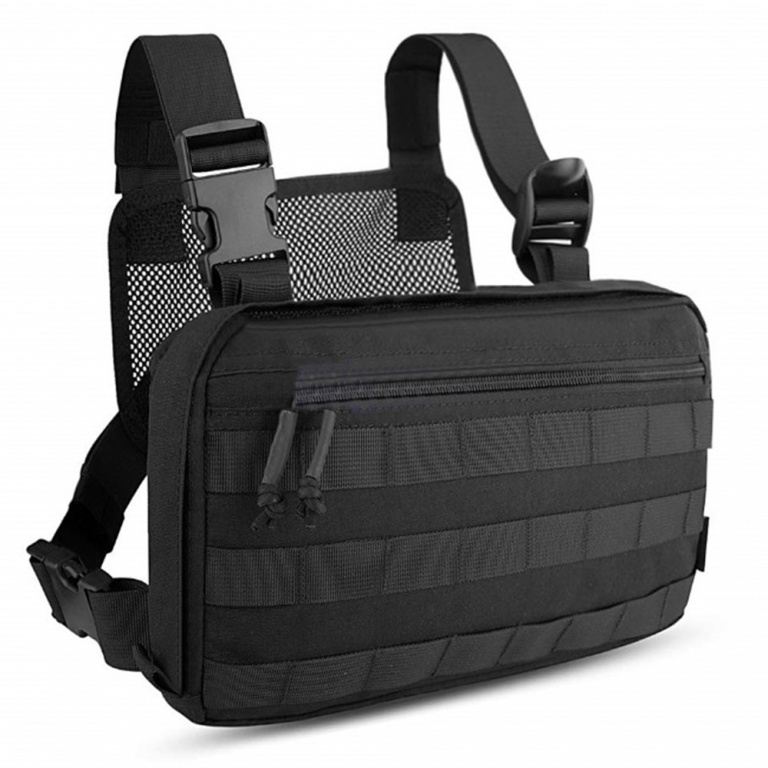 Тактична сумка нагрудна з Cordura 1000D, чоловіче розвантаження чорна