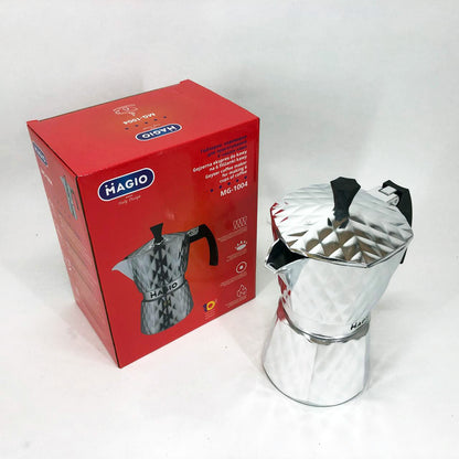Гейзерная кофеварка Magio MG-1004 300 мл, гейзерная турка для кофе, гейзерная кофеварка из нержавейки