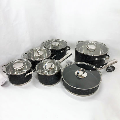 Набор посуды 12 предметов ASTRA A-2512, набор посуды для электрических плит, сборный набор кастрюль