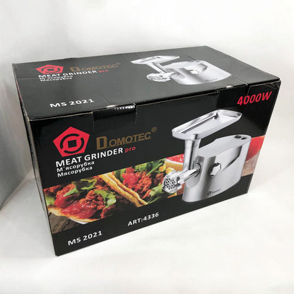 Профессиональная мясорубка DOMOTEC MS-2021S из нержавеющей стали 3000 Вт, мясорубка электрическая металл