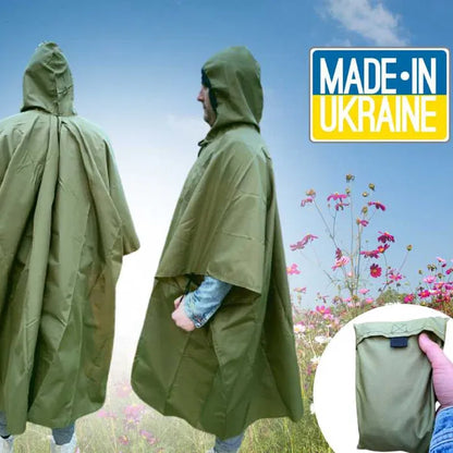 Дождевик пончо олива, Пончо ЗСУ, Пончо водонепроницаемое, Тактический дождевик пончо