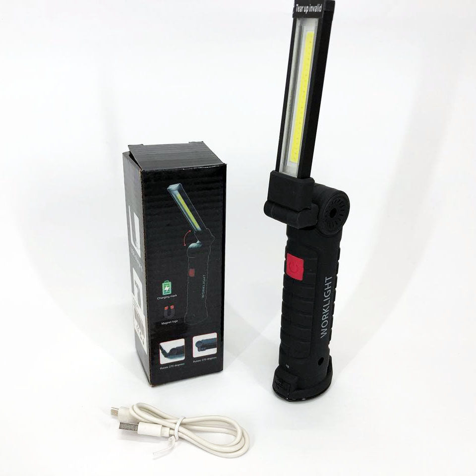 Светодиодный фонарь кемпинг W52 SMD + COB, красный + белый, магнит, крючок, кемпинговый складной фонарь