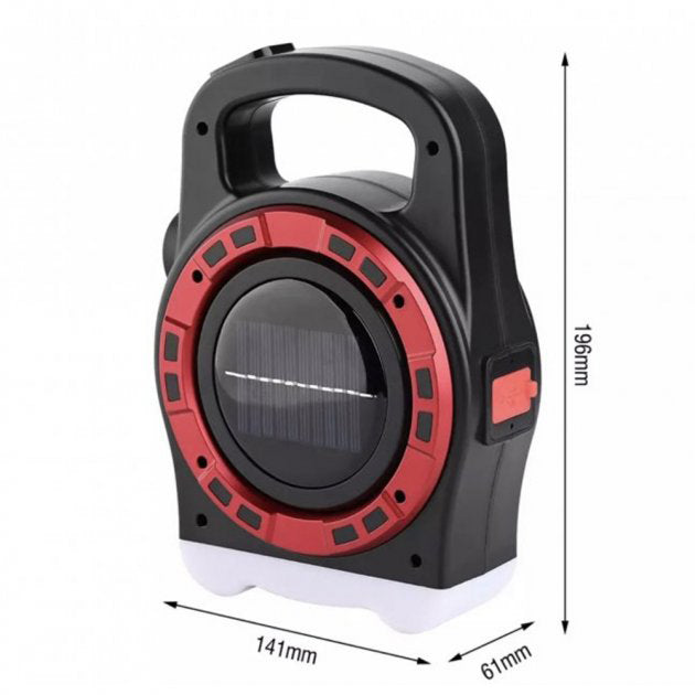 Переносной фонарь прожектор 6678С-3LED+5COB с солнечной панелью и функцией Power Bank, ручной прожектор