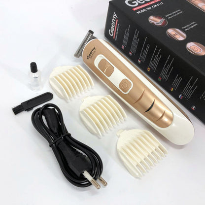 Машинка для стрижки волос Gemei GM-6113 аккумуляторная, машинка мужская для бритья. Цвет: золотой