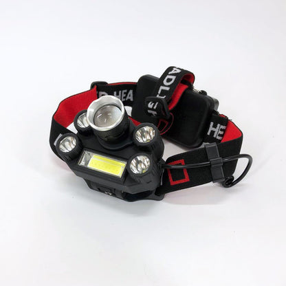 Фонарик налобный Bailong BL-T64-T6+4XPE, светодиодный фонарь на лоб, мощный налобный фонарь для рыбалки