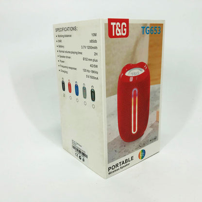 Портативная Bluetooth-колонка TG653 USB с ремешком, аккумуляторная колонка для музыки. Цвет: черный