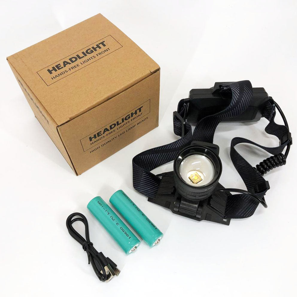 Яркий налобный фонарь Bailong BL-8076-2-GT100, Фонарь аккумуляторный для рыбалки, Фонарь на голову