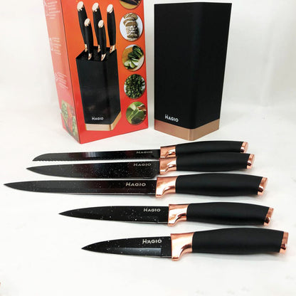 Универсальный кухонный ножевой набор Magio MG-1092 5 шт, набор ножей для кухни, набор кухонных ножей