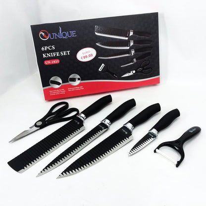 Набор ножей UNIQUE UN-1821 6 шт кухонные ножи ножницы и овощечистка