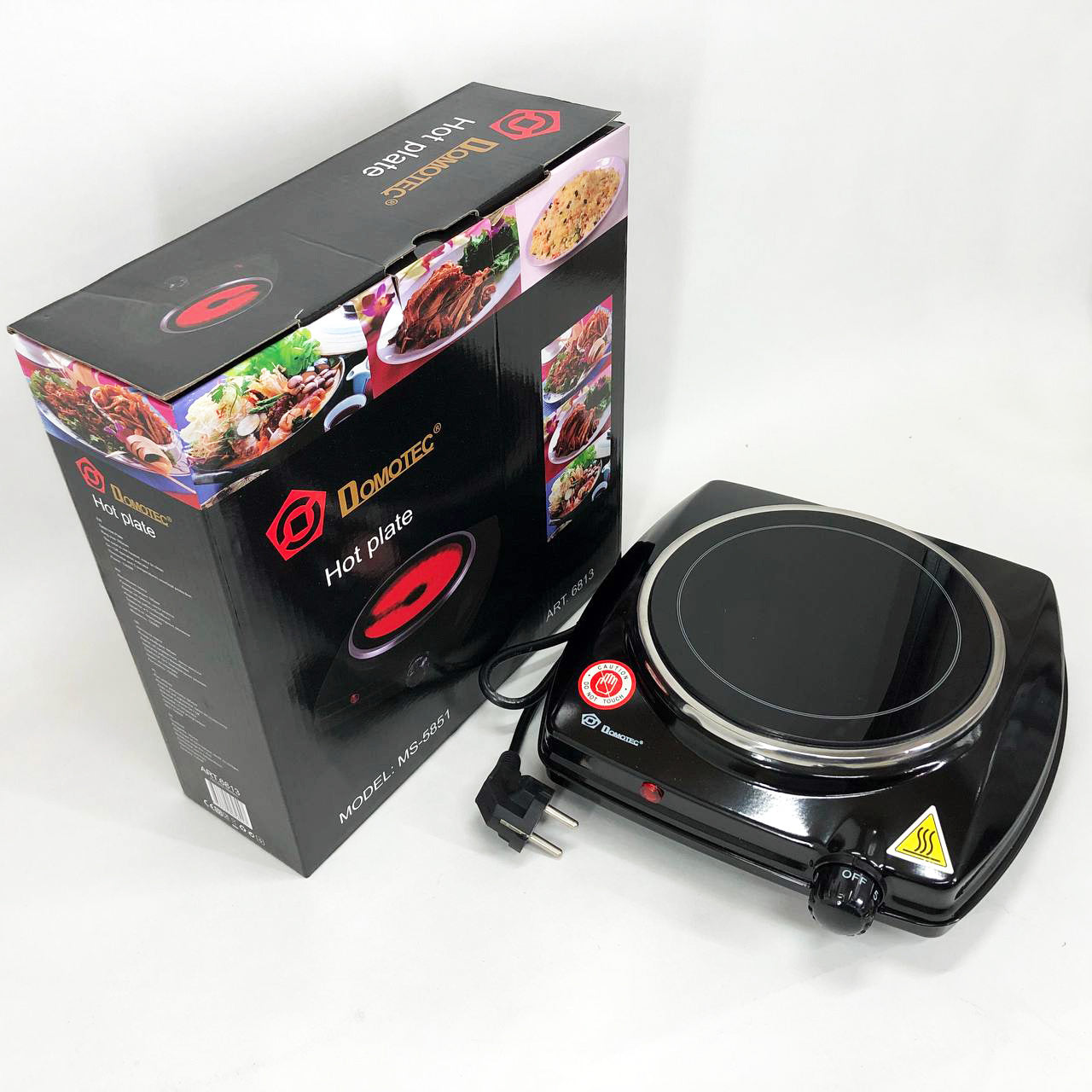 Электроплита настольная DOMOTEC MS-5851 900 Вт, Кухонная плита электро для кухни на 1 конфорку