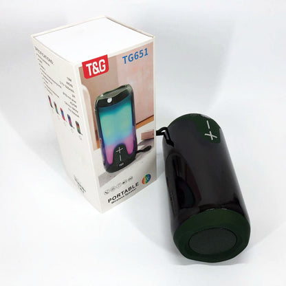 Bluetooth-колонка TG651 с RGB ПОДСВЕТКОЙ, Bluetooth колонка для хорошей музыки. Цвет: зеленый