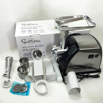 Мясорубка Suntera SMG-5454SS, Кухонная мясорубка, Мясорубка электрическая металл, Мясорубка-соковижималка