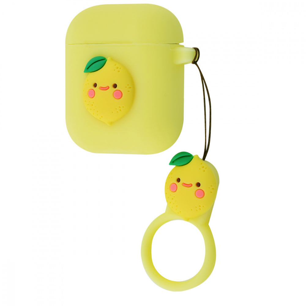 Чехол для Apple AirPods розовый с клубничкой