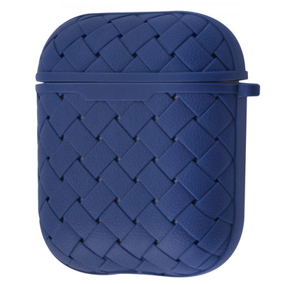 Чехол на Apple AirPods плетенная кожа. Красный