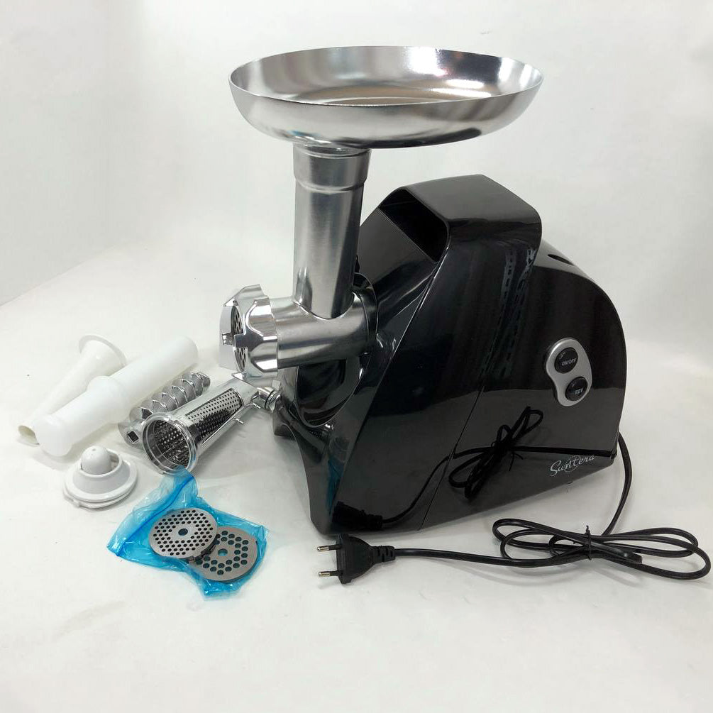 Мясорубка Suntera SMG-5425B, электрическая мясорубка с насадками, электромясорубка для шинковки