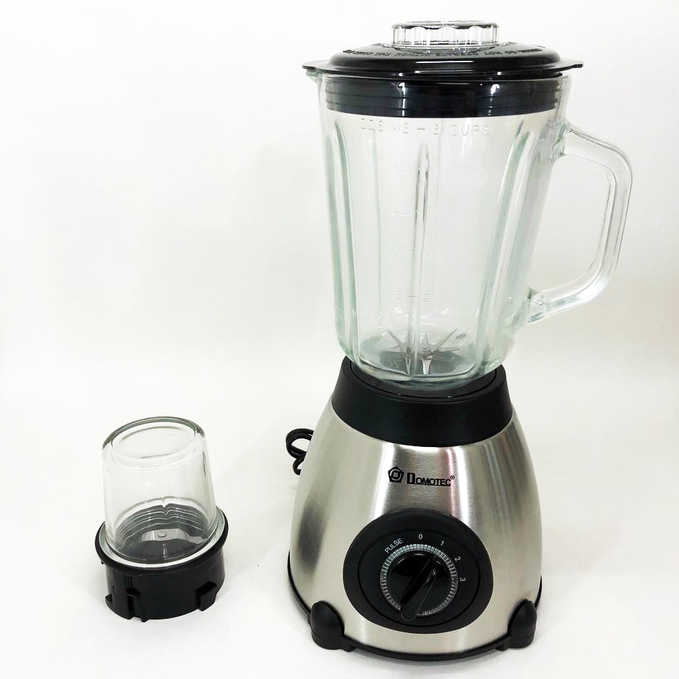 Блендер с кофемолкой 2 в 1 Domotec MS-6610 чаша из стекла 1000 Вт, переносной, блендер чаша измельчитель