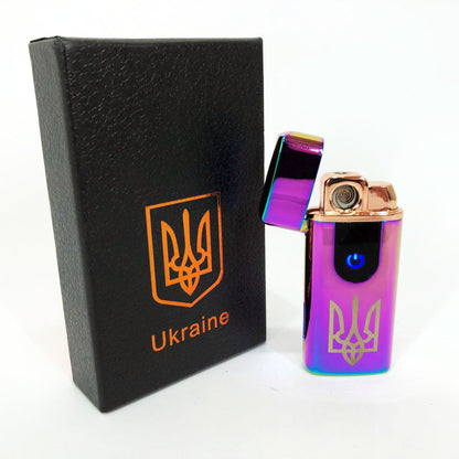 Электрическая и газовая зажигалка Украина, аккумуляторная зажигалка спиральная HL-431. Цвет: хамелеон