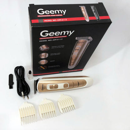 Машинка для стрижки волос Gemei GM-6113 аккумуляторная, машинка мужская для бритья. Цвет: золотой