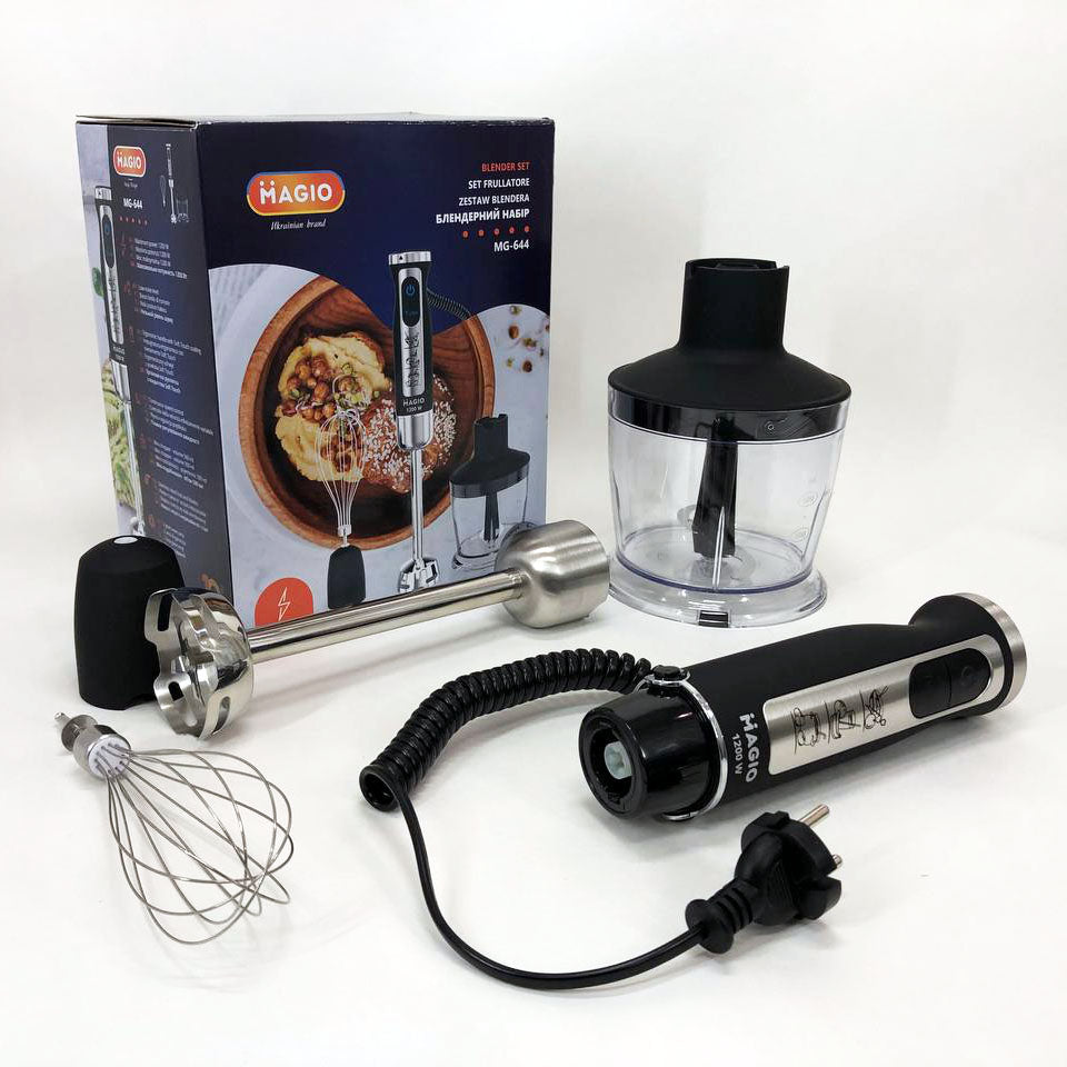 Блендер-измельчитель погружной MAGIO MG-644 1200 Вт, блендер для дома, блендер для кухни, электрический
