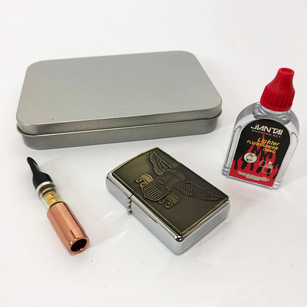 Зажигалка бензиновая в подарочной коробке N6, сувенир зажигалка, зажигалки подарки для мужчин