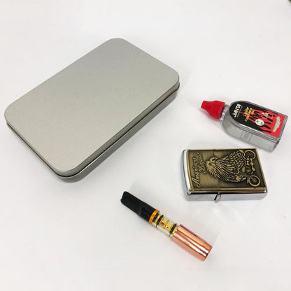 Зажигалка бензиновая в подарочной коробке N5, ветрозащитная зажигалка, зажигалка бензин